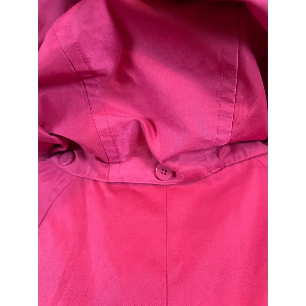London Fog Collection Womens Pink Trench Coat Barbiecore Size L Fuchsia Spring‎